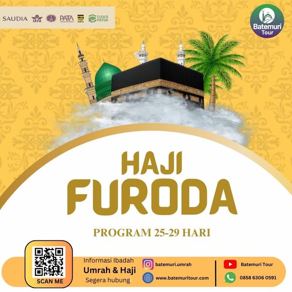 Paket Haji Furoda, tanpa masa tunggu, langsung berangkat pada tahun pendaftaran. Dilayani sampai mendapatkan Visa Haji Furoda